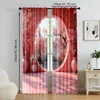 2 pcs, versatile polyester transparent curtains for home decoration Maple Landscape for use in bedrooms and living rooms 5