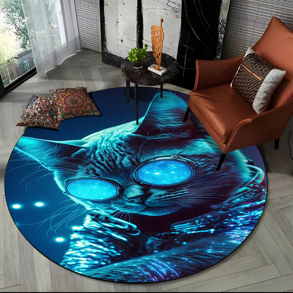 Tapete redondo 3D gato persa, tapete para sala de estar, quarto, decoração de sala de jogos infantil, tapete antiderrapante para animais de estimação, desenho animado de trapo, fofo 16 S2923c6f7cc514c0385a5534a8c0b4aecg