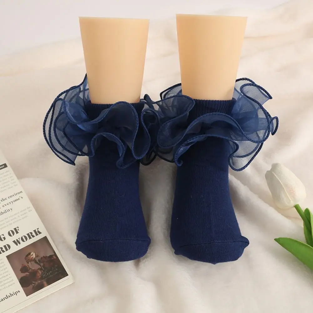 

Girls Lolita Children's Socks New Cute Mesh Ballet Baby Floral Socks Kids Toddlers Infant Clothing White Princess Socks