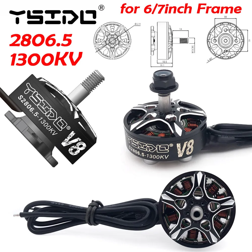 Ysido Speedbat 2806.5 V8 2807 1300Kv Motore Brushless Per Apex Mark4 7/8 Pollici Fpv Racing Drone Freestyle Quadcopter Multicopter