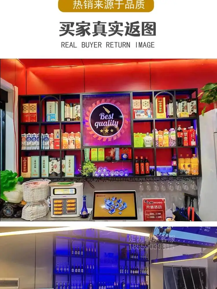 Nightclub Cocktail Display Cabinet Shelf Tall Metal Showcase Alcohol Cabinet Drinks Nordic Glas Vitrinenschrank Bar Furniture image 10