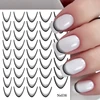1/2Pc 3D Gradient French Line Nail Stickers Black White Stripe Lines Sliders Nail Accessories Manicure Flower Butterfly Adhesive 2