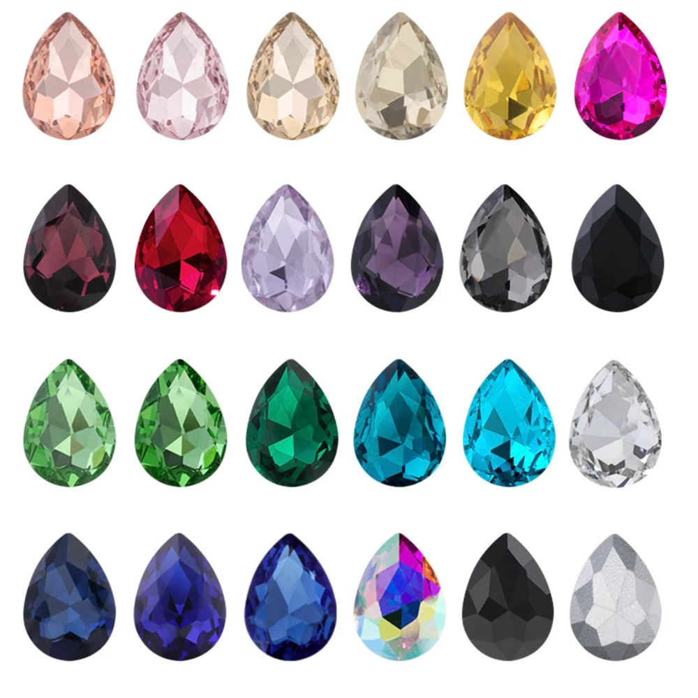 Hochwertige Kristall Wasser tropfen Teardrop Glas Strass für Kleidungs stück Handwerk Charme Schmuck 3D Nagel kunst DIY Schmuck Zubehör – Detail 2