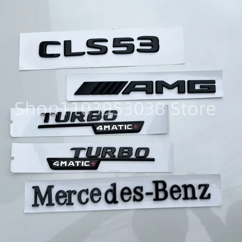 3D ABS Black CLS53 Turbo 4matic Emblem Car Trunk AMG Badge Rear Star Sticker For Mercedes Benz CLS53 AMG Accessories