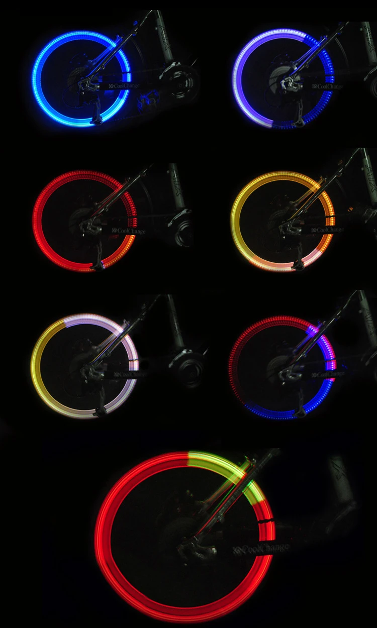 Enquêter arrière de vélo décoratif, bande lumineuse LED, roue de sécurité,  lumière iodée, lampe arrière de vélo pour l'équitation de nuit - AliExpress