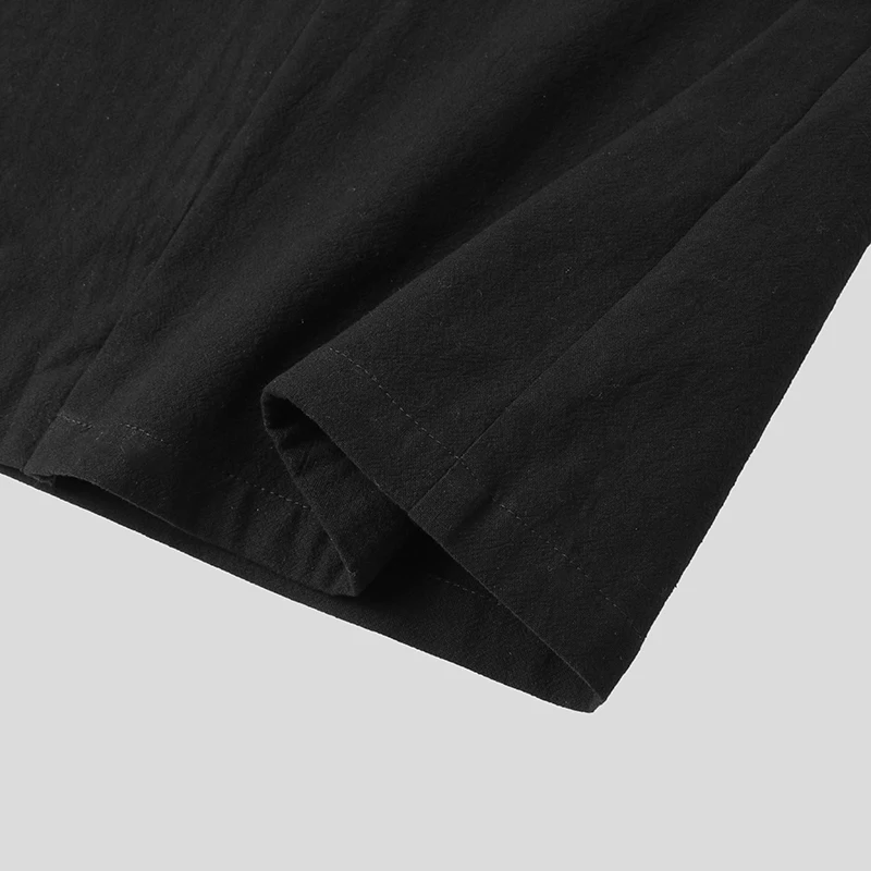INCERUN Mode Männer Graben Solide Mäntel Offenen Stich Langarm 2024 Casual Japanischen Kimono Streetwear Baumwolle Oberbekleidung Strickjacke – Detail 13