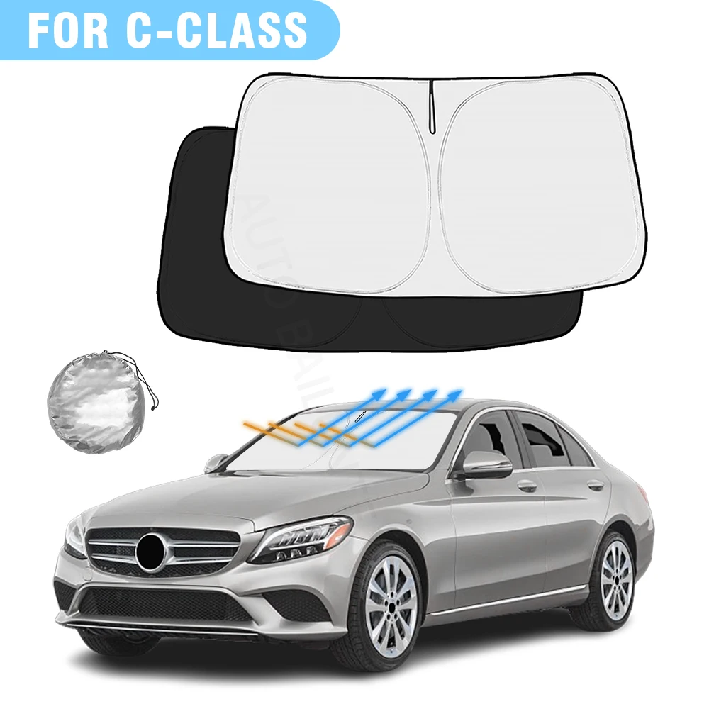 Car Windshield Sunshade Cover Front Window Visor Car Interior UV Protection for Benz C Class W205 C250 C300 C400 2015 -