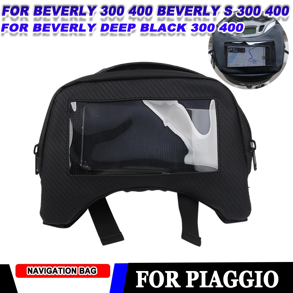 Borsa Di Navigazione Impermeabile Per Telefono Cellulare Touch Screen Per Piaggio Beverly 300 400 Beverly S 300 400 Beverly Deep Black 300 400