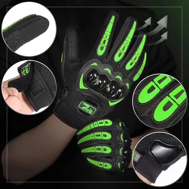 Gants de moto respirants pour moto, gants d'équitation d'été, gants de vélo à écran tactile, gants de moto durs, gants de vélo D343 4