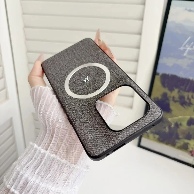Fabric Leather Magnetic Phone Case - Premium PU Cover