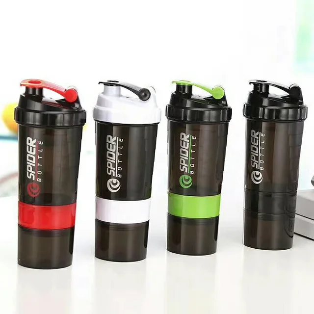 3 Layers Shaker Protein Bottle Powder Shake Cup Large Capacity Water Bottle Plastic Mixing Cup Body-Building Exercise Bottle 6