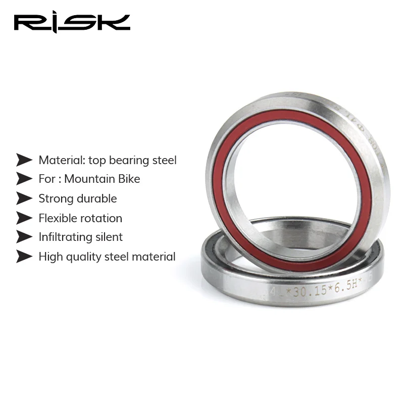 RISK-rodamientos para auriculares de bicicleta de carretera, piezas de acero para reparación, accesorios para bicicleta de montaña, 41/41mm, 8mm, 47mm, 49mm, 52mm