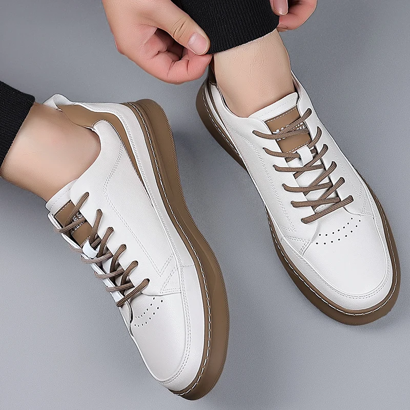 

Shoes Mens Sneakers Moccasins 2022 New Trend Casual Men's Shoes Italian Comfortable split Leather Sneakers Brand Men Footwear