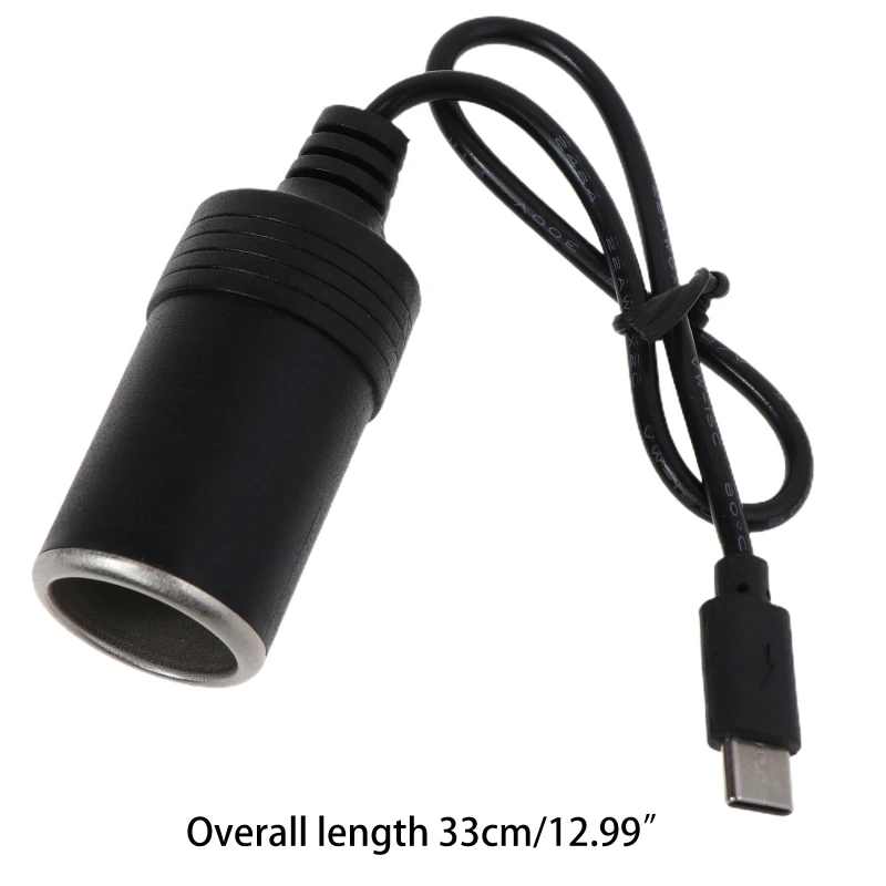 USB C PD Type C Male to 12V Car Cigarette Lighter Socket Female Step Up  Cable for Driving Recorder GPS E-Dog Car Fan 