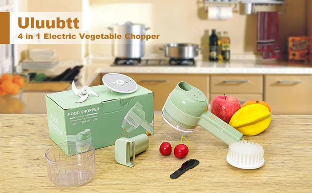 4 in 1 Handheld Electric Vegetable Cutter Set, Mini Hand-held Wireless  Electric Garlic Mud Masher Chopper, Mixer Auxiliary Food Slicer Dicer for  Garlic Pepper Chili Onion by PAKASEPT 