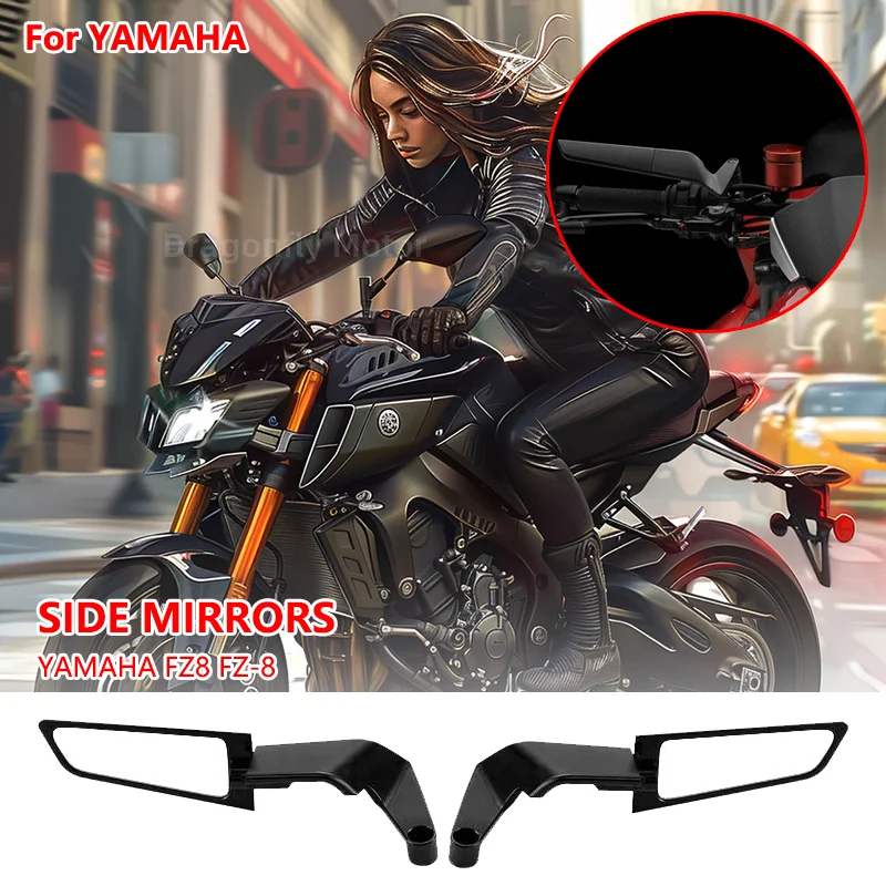 

Motorcycle Mirrors Stealth Winglets Mirror Kits To Rotate Adjustable Mirrors For Yamaha FZ8 FZ-8