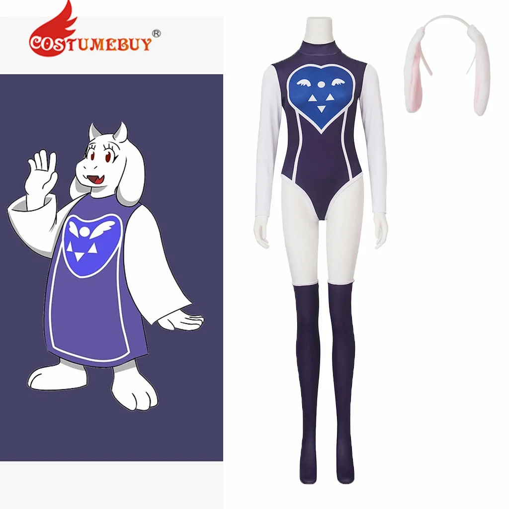 

Костюм для косплея игра Undertale Toriel женский сексуальный комбинезон с головным убором чулки полный комплект костюм дельтарун ториэль боди