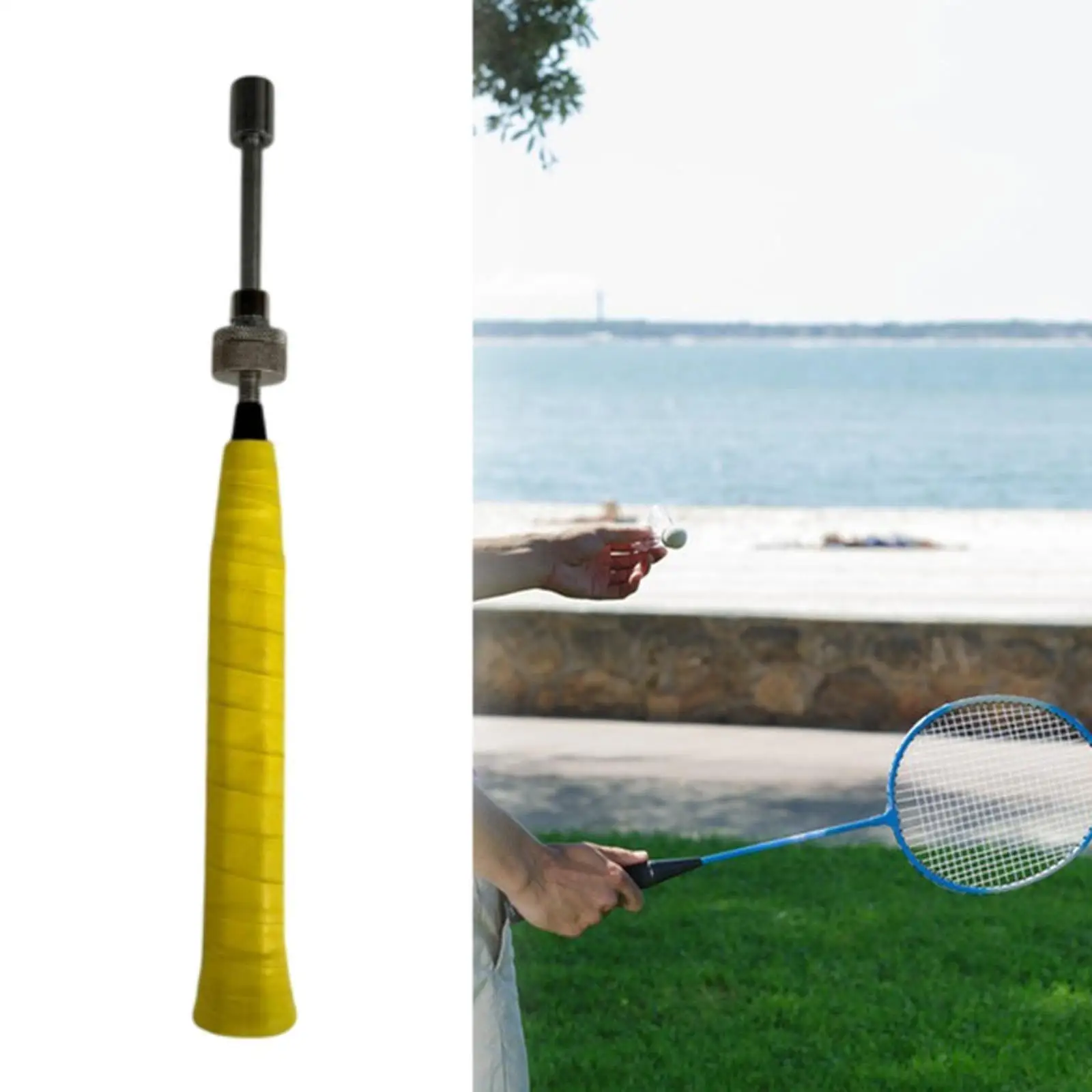 Badminton Racket Swing Trainer Badminton Training Racket Rod with Sound Improved Rhythm Accuracy Swing Training Aid