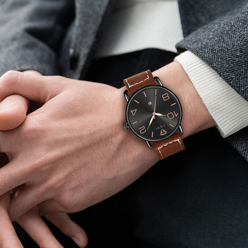 TOMI High Quality Luxury Design Men's and Women's Quartz Watch Minimalist Fashion Calendar Quartz Casual Watch 4