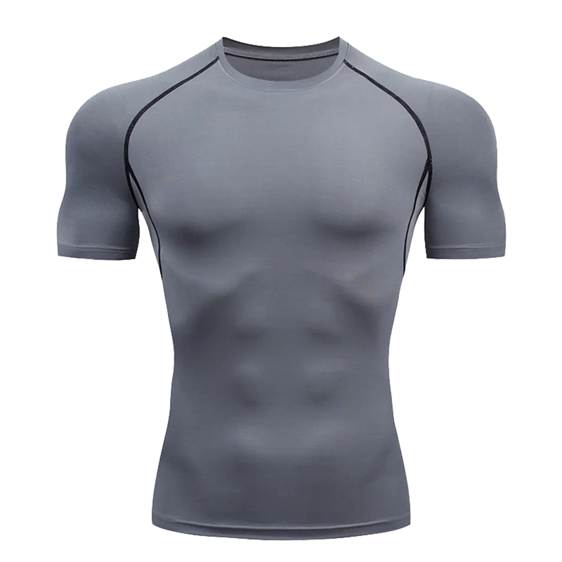 Men' Solid Color Short Sleeved T-shirt Compressed Quick Drying Breathable...