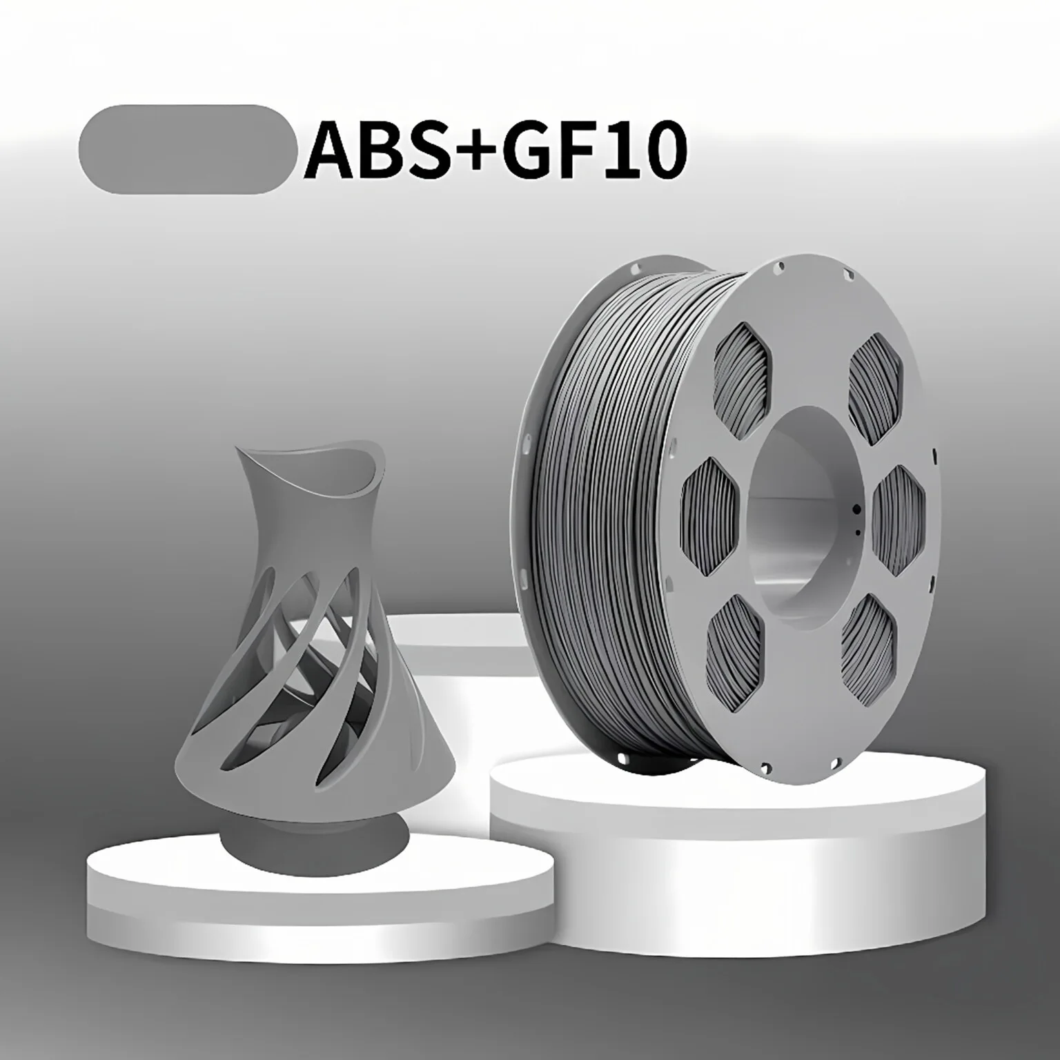 1.75mm ABS GF10 3D 프린터 필라멘트 유리 섬유 강화 고강도 내열성 저취 1KG 스풀