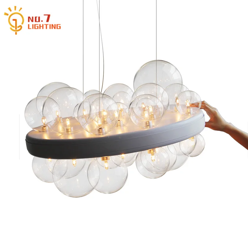 

Designer Atmosphere Glass Bubble Pendant Lights for Living/Dining Room Decoration Modern Light Fixtures Bedroom Studio Shop Cafe