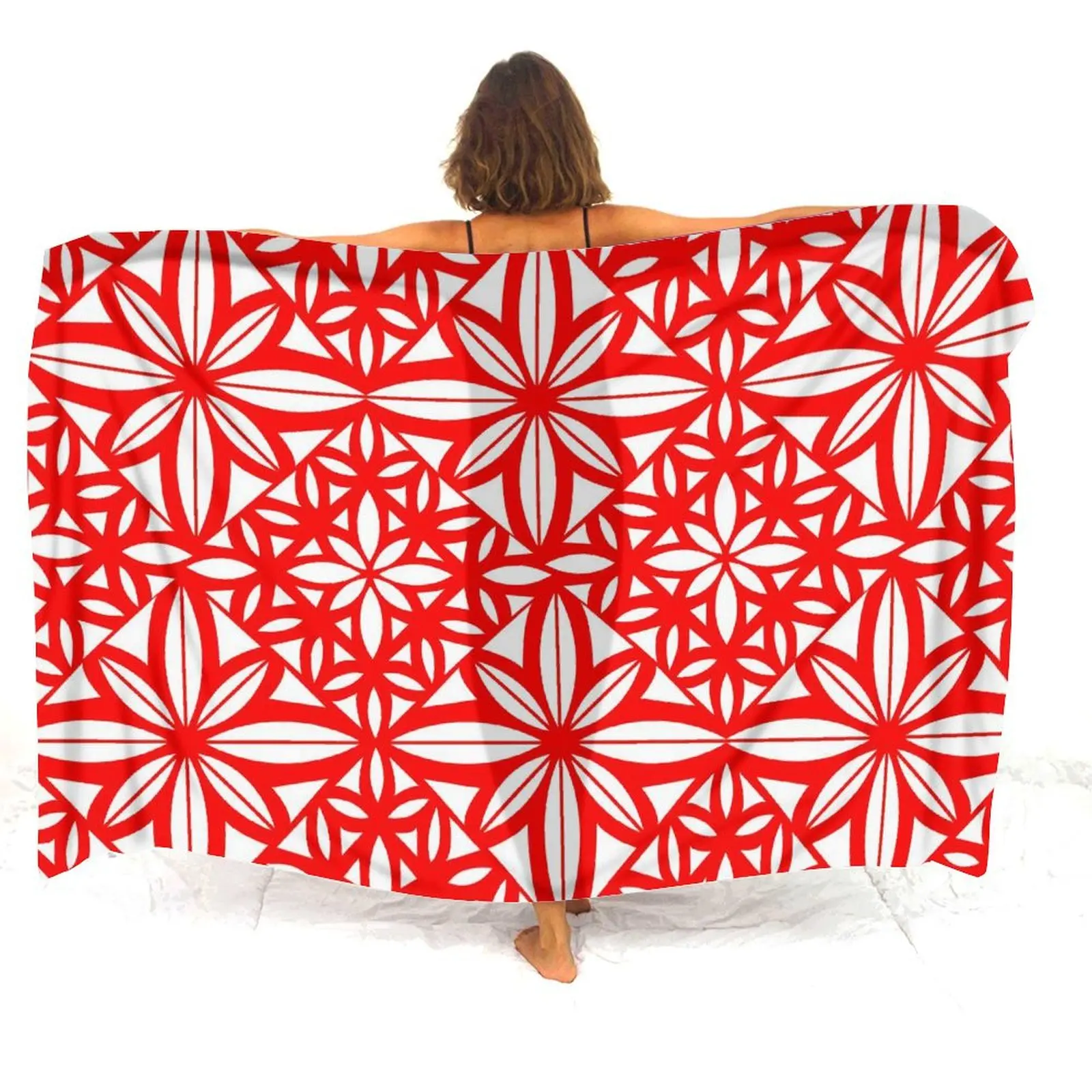 Polynesian Ladies Sarong Tribe Floral Print Hibiscus Flower Design Sarong Beach Apron For Summer Hawaiian Seaside Resort