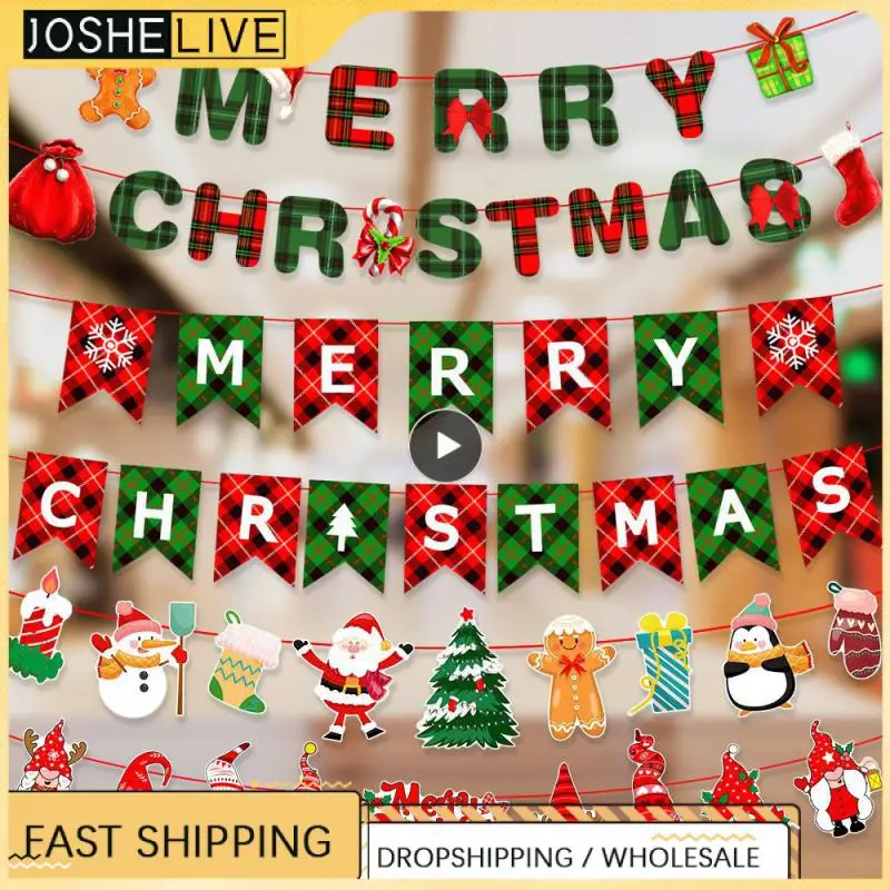 

Christmas Banner Christmas Tree Ornaments Merry Christmas Decoration For Home 2023 Santa Claus Pendant Xmas Gifts New Year 2024