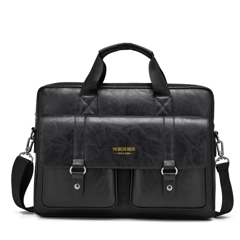 Mann Business Aktentasche Tasche PU Leder Schulter Tasche Messenger Taschen Männer Büro Umhängetaschen Für Laptop A4 Datei Männlichen Handtaschen