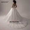 BEPEITHY Customized Vestido De Noiva V Neck Sleeveless Wedding Dresses 2025 For Women A Line Ivory Lace Bride Boho Bridal Gown 2