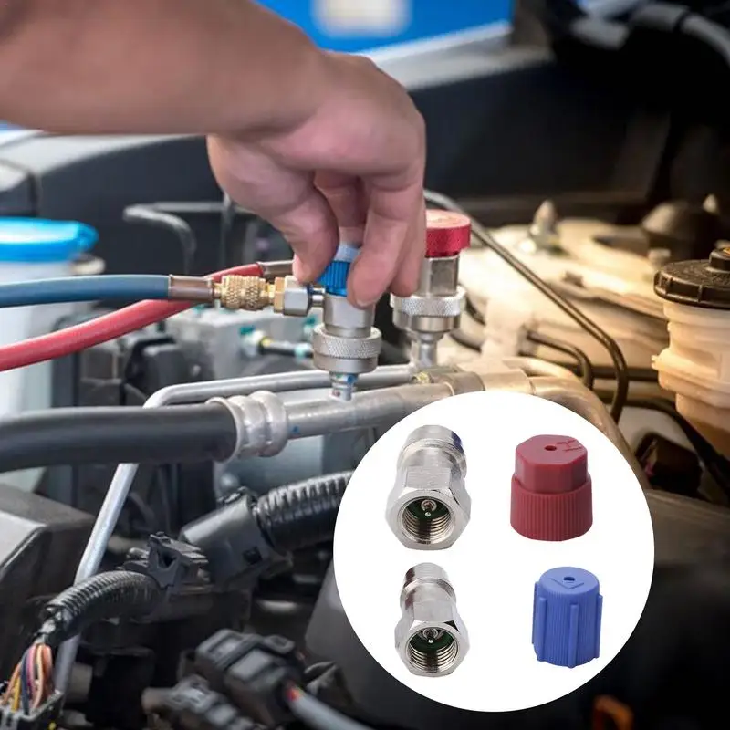 R12  R134a 개조 키트 R12  R134 A 고/저 AC 피팅 포트 개조 변환 어댑터 표준 자동 공기에 적합