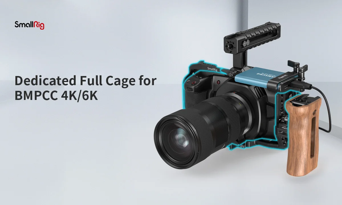 for 4K 6K Quick Release Camera Cage for Blackmagic Design Pocket Cinema 4K Cage