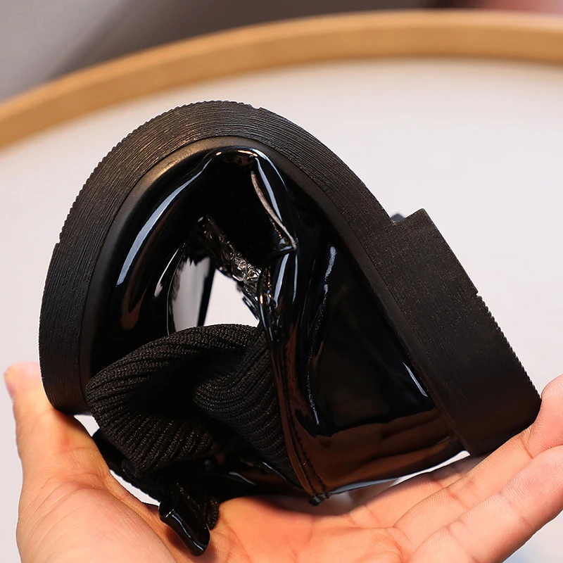 Girls Shiny Mary Jane Boots Soft Sole Preppy Style