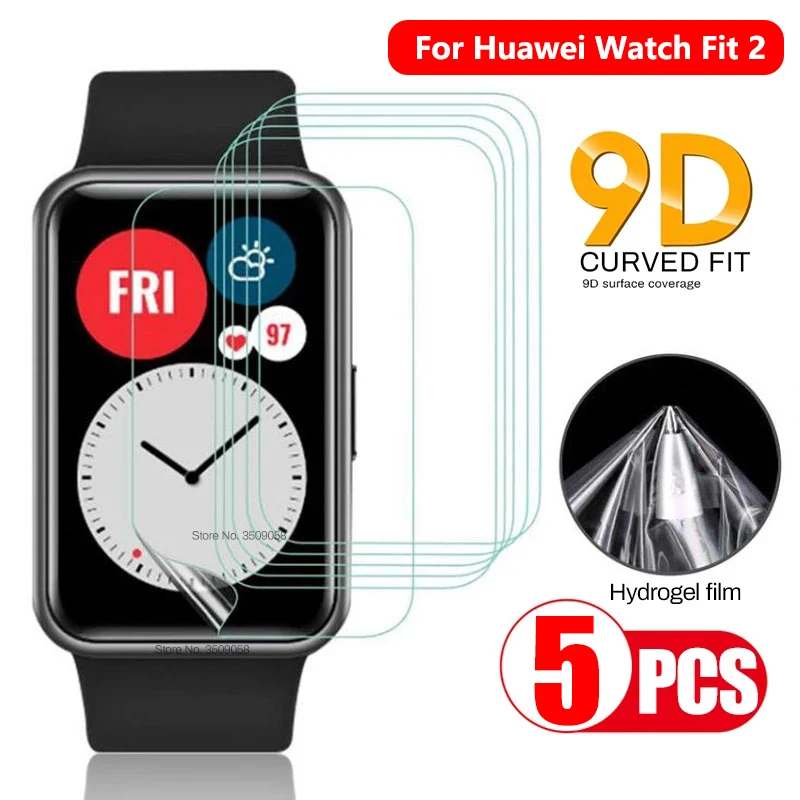 

5-1 упаковка для Huawei Watch Fit 2 ES Smartband мягкая Гидрогелевая защитная пленка полное покрытие прозрачные защитные пленки не стекло