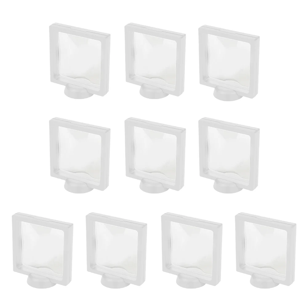

Box Coin Display Holder Frame Parts Plastic Replacement Stand With Stands 3D Floating 90*90mm Accessories Case