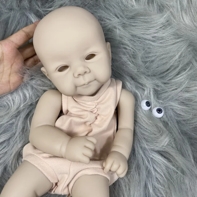 MRB 19 inch Vinyl Reborn Doll Kit Juliette Lifelike Unfinished Unpainted Mold Fresh Color Blank Vinyl Doll Kit with Cloth Body 3