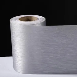 Decorative Brushed Metallic Self - Adhesive Border Sticker - 10cm x 5m Roll - 10cmx5m (Silver)