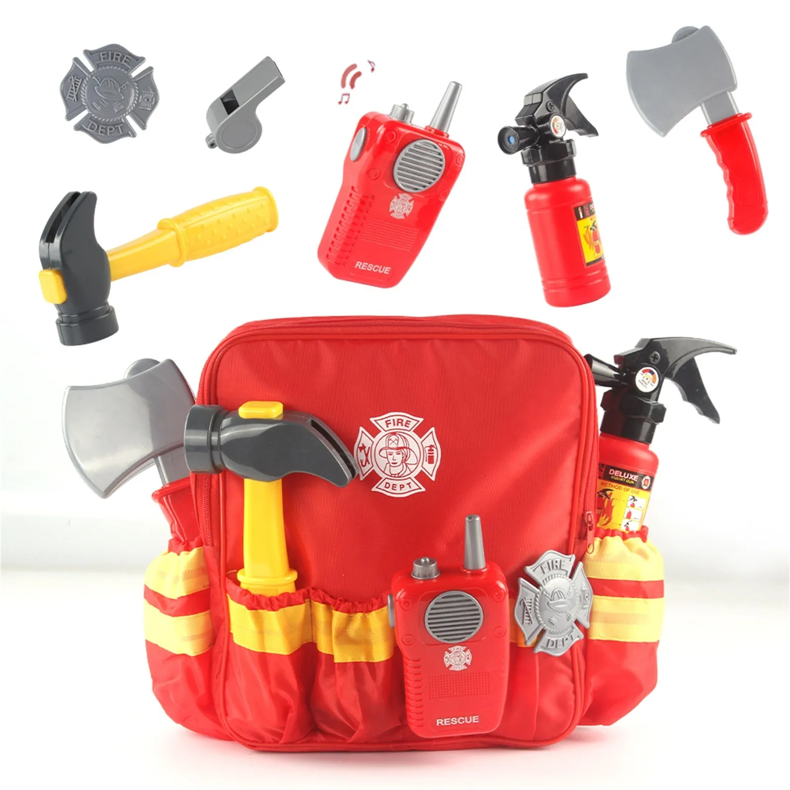 Fireman Role Play Set Pretend Toys Firefighter Accessory Simulated Fire Drill House For Kid | Игрушки и - Цена: 