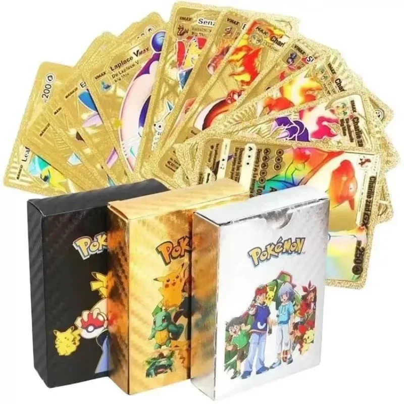 3 Juegos De 165 Cartas Doradas De Pokémon – Vstar, Vmax Y V, Raras Y Brillantes, Regalo Para Coleccionistas