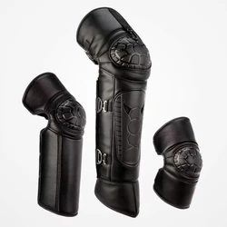 Winter Electric Motorcycle Knee Guards Men and Women Riding Coldproof Warm PU Thickened Plush Leg Guards