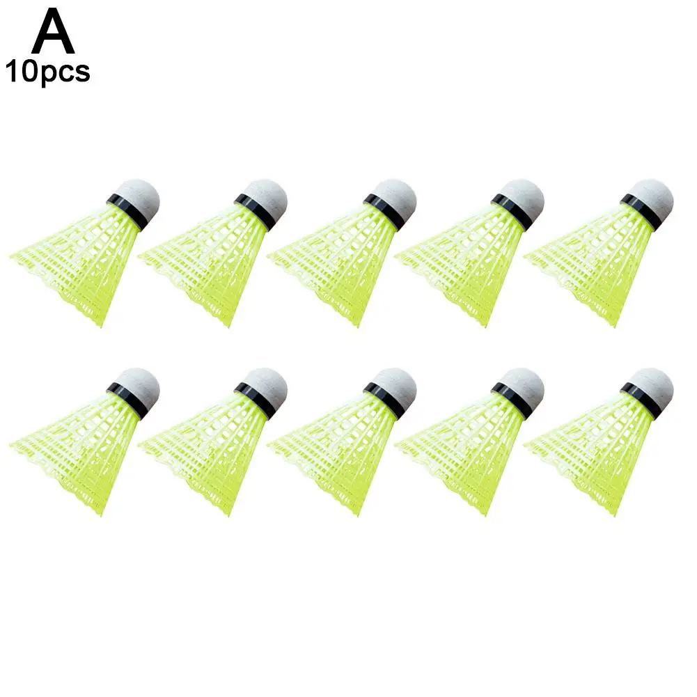 10pcs Nylon Badminton Shuttlecocks Great Stability Sports Badminton Training Durability Balls Outdoor Plastic Indoor Lightw K7z1