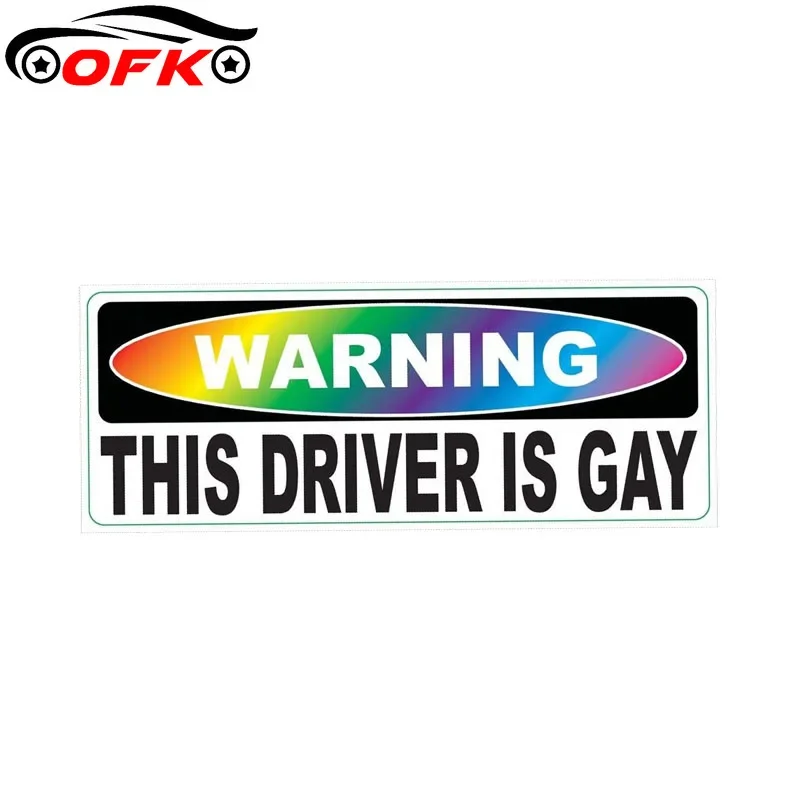

Creative Warning Driver is Gay Rainbow Car Decal PVC Stcikers 21.2CM*7.5CM