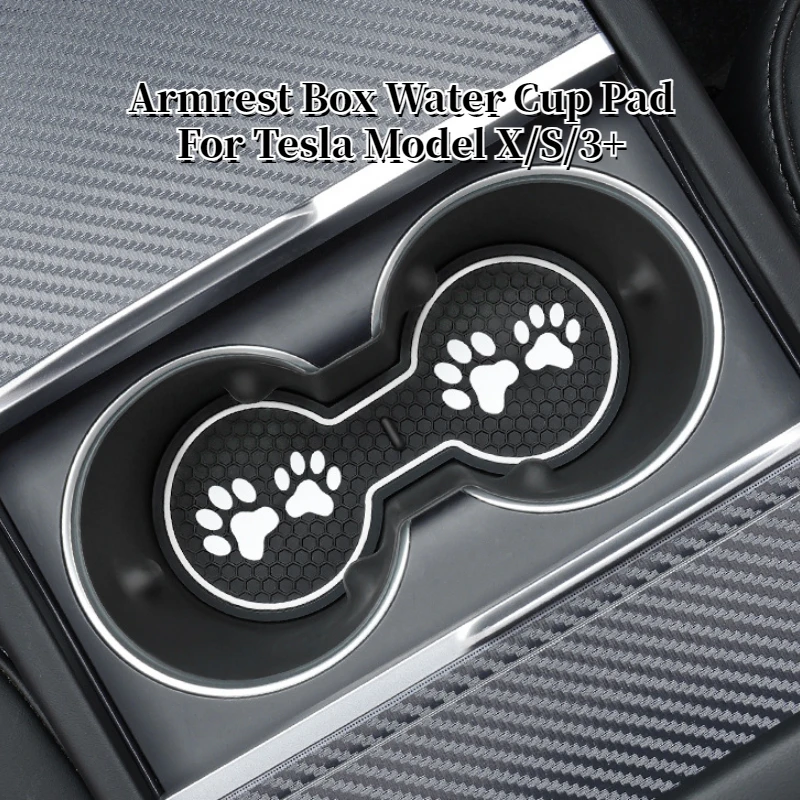 

Cat Paw Armrest Mat Protective Pad for Tesla Model X/S/3+ Central Control Cup Cushion Car Decoration Accessories for Model 3+