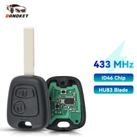 KEYYOU ทรานสปอนเดอร์ PCF7961 ชิป 2 ปุ่มรีโมทคีย์สำหรับเปอโยต์ 307 สำหรับซีตรอง C1 C3 ไร้กุญแจ 433MHZ HU83 ใบมีดกุญแจ