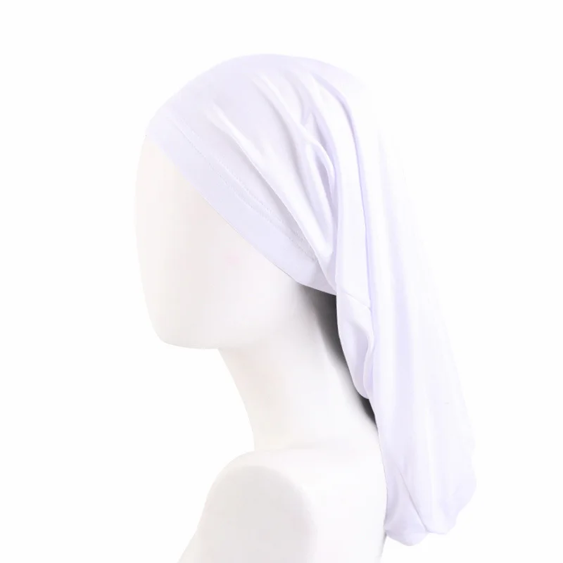 Solid Color Unisex Adult Elastic Band Dreadlock Braids Hair Care Long Sock Bonnet Sleeping Cap Turban Hat for Women Men Headwrap 3