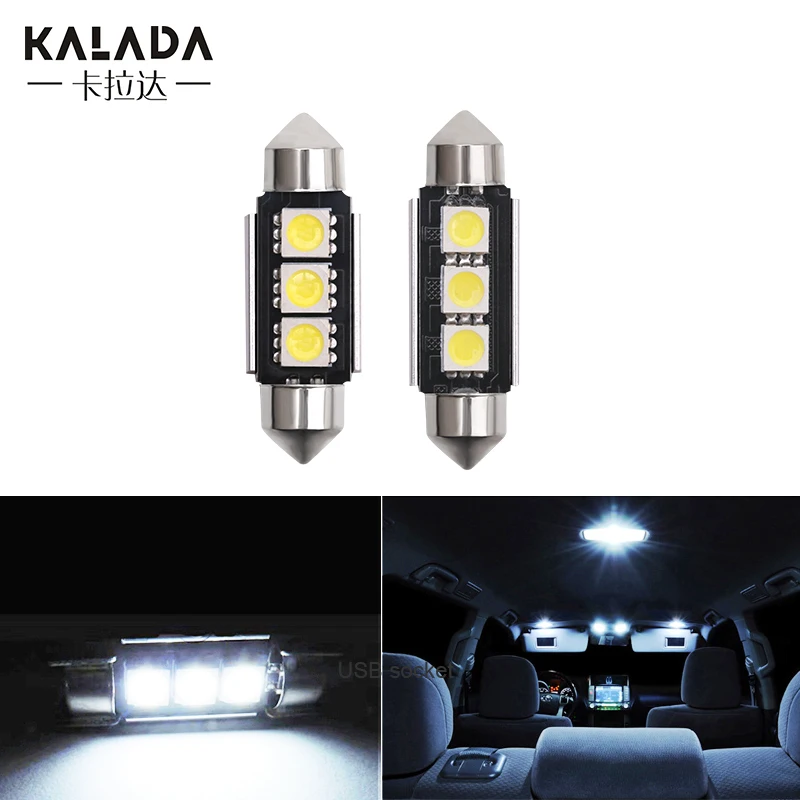 

2PCS C5W LED Bulb C10W Festoon 31/36/39/41/42mm 12V LED 6000K White Car Interior Dome Reading Lights Trunk License Plate Lamp