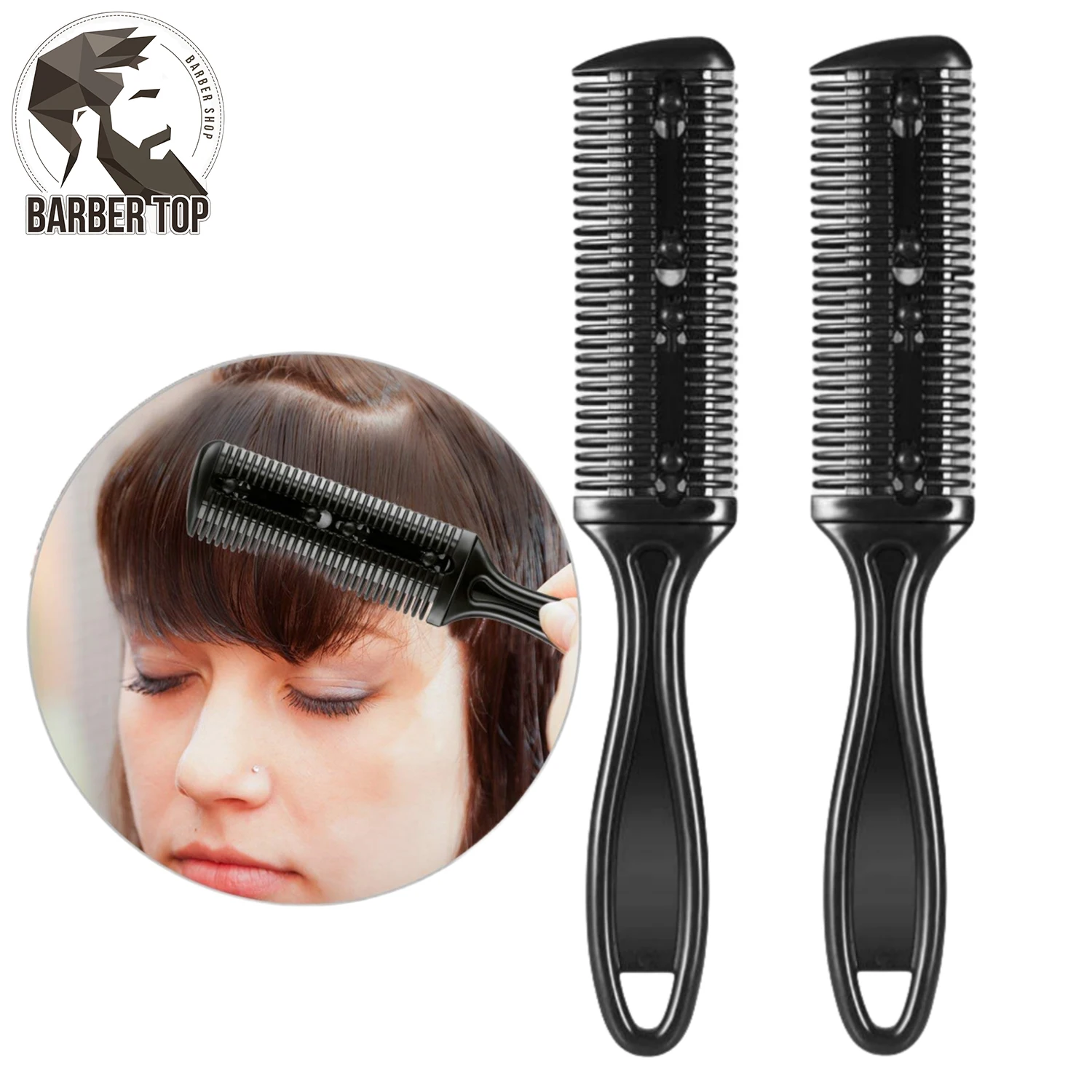 Hair Cutting Comb Hair Brushes With Razor Blades Hair Trimmer Cutting Thinning Tool Professional Styling Barber Cutter Accessory