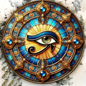 🪬 Eye of Horus Round Iron Artwork – 7.8" Protective Wall Emblem 1