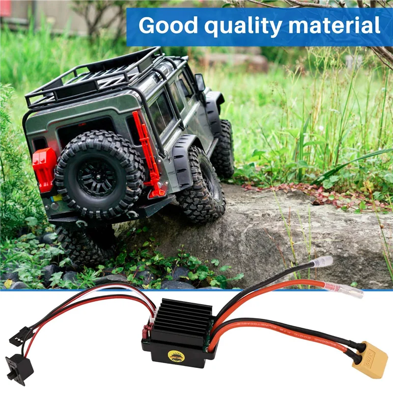 【핫셀】2X RC 취미 60A ESC 브러시 모터 속도 컨트롤러, 2A BEC 고전압 6-12V 브러시 ESC, RC 선박 및 RC 자동차 ESC,A