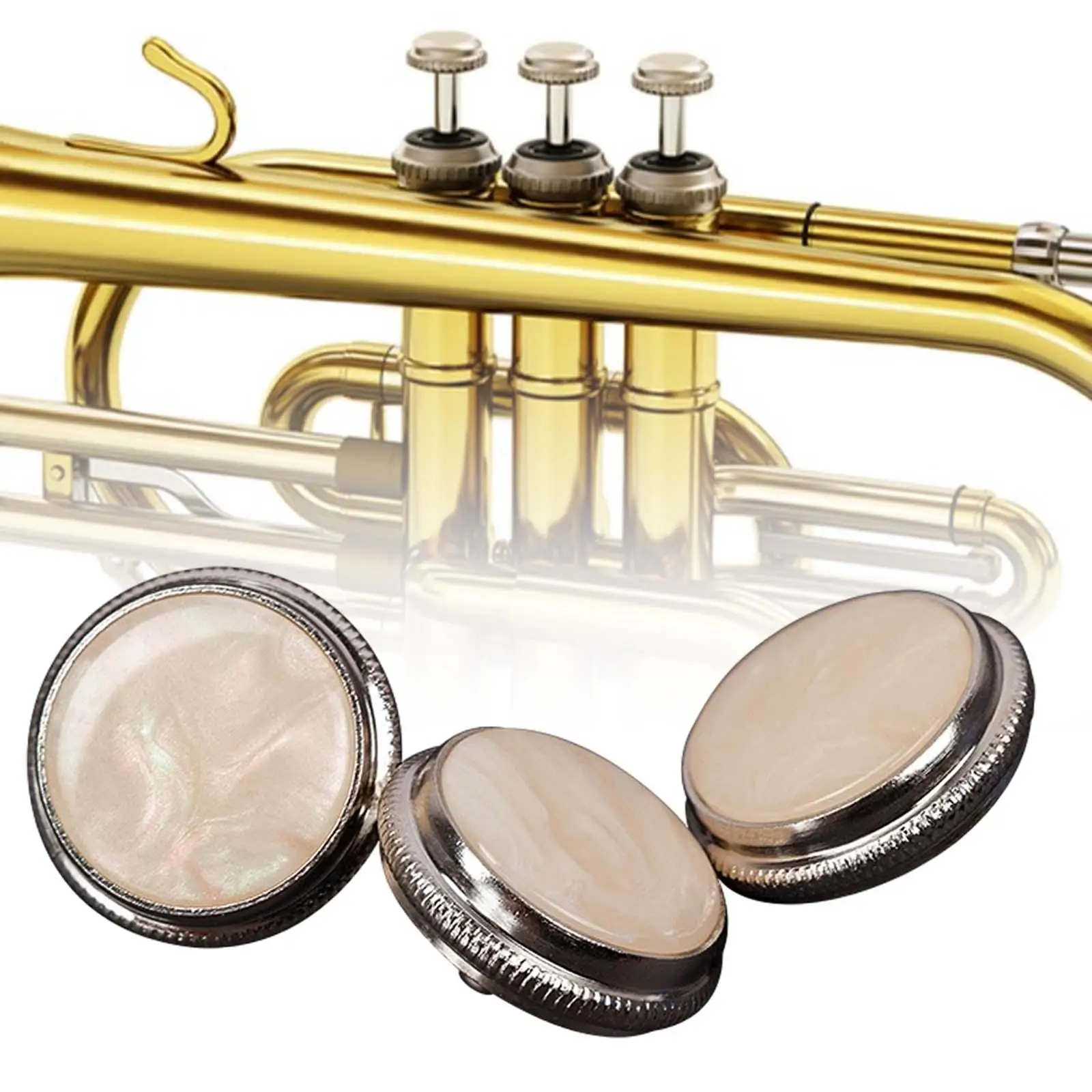 3x Trumpet Valve Caps Trumpet Valve Press Buttons Replace Parts Improve Accuracy and Fluency Easy Install Diameter 1.7cm